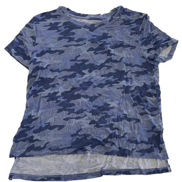 Half Moon Modern Movement Shirt Womens Small Blue Camo Print Basic Tee - Picture 1 of 6